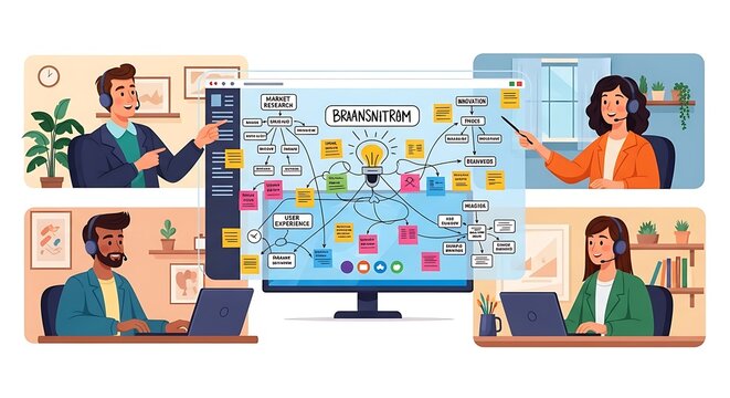Remote team collaboration on project timeline.