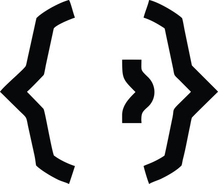 Black bracket symbols on white background brackets