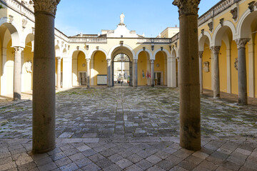 Fototapeta premium The entrance courtyard of the cathedral dedicated to Saint Mary in Capua, Italy.
