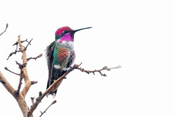 Obraz premium Colorful hummingbird perched on branch