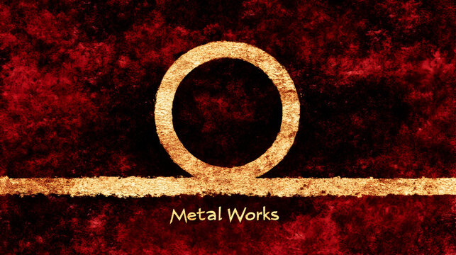 logo design, in the style of less is more,designed by Kenya Hara, simple GEOMETRY elements, a symblo with Metal Works