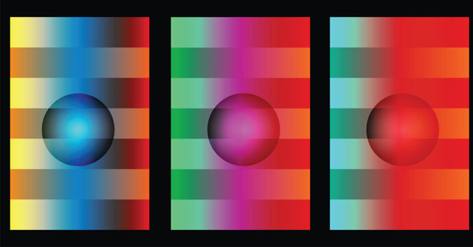 Optical illusion with ellipses and colorful gradients