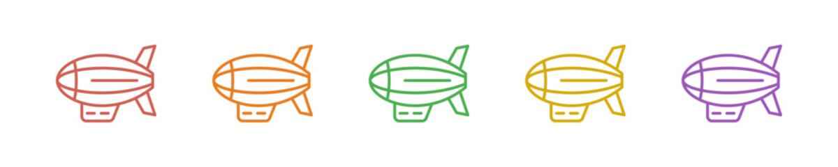 Airship Icon Set Multiple Style Collection. Vector Illustration Concept Designed In Line Colorful Style © HIMMATUL ULIYAH