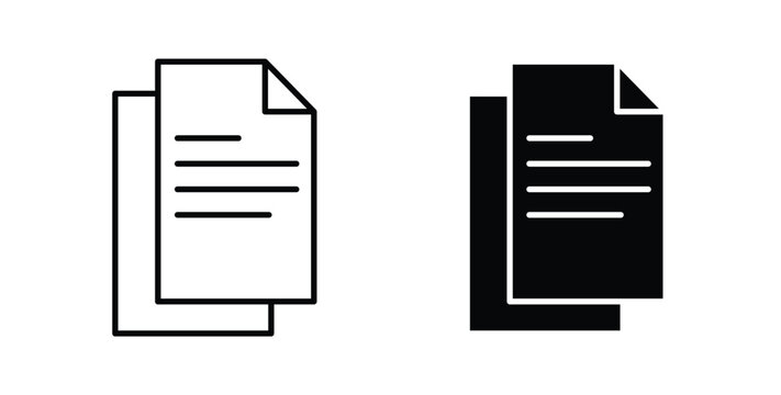 Duplicate icon pack flat black, Editable line icons