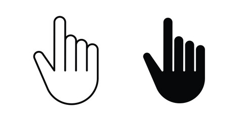 Obraz premium Finger icon pack flat black, Editable line icons