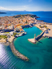 Naklejka premium Rethimno city with the fortress of Fortezza, Crete, Greece.