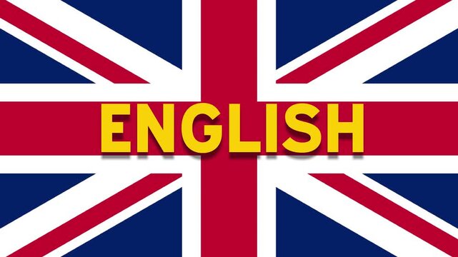 British word text on uk flag background
