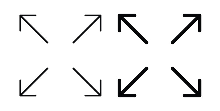 Fullscreen icon pack flat black, Editable line icons