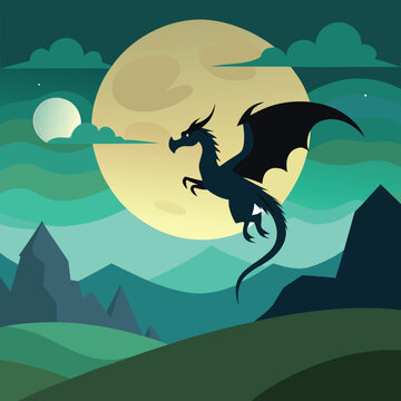silhouette of a friendly dragon flying over rollin (2)(8)