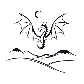 silhouette of a friendly dragon flying over rollin (2)(6)