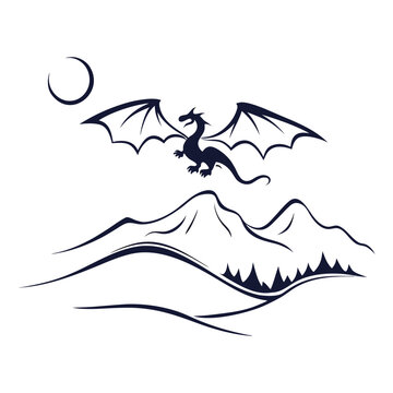 silhouette of a friendly dragon flying over rollin (2)(7)