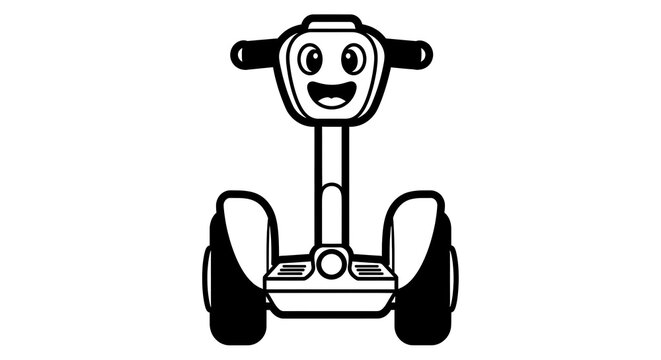 Smiling Segway Face Illustration.