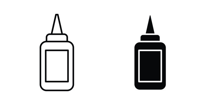 Glue icon pack flat black, Editable line icons