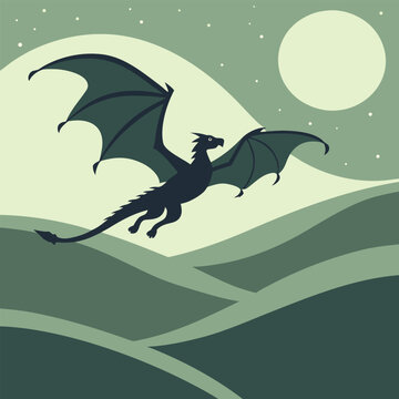 silhouette of a friendly dragon flying over rollin (1)(5)