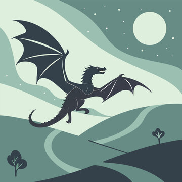 silhouette of a friendly dragon flying over rollin (1)(4)