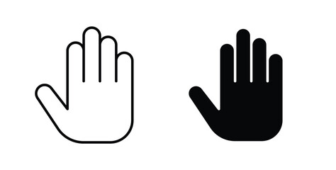 Obraz premium Hand icon pack flat black, Editable line icons