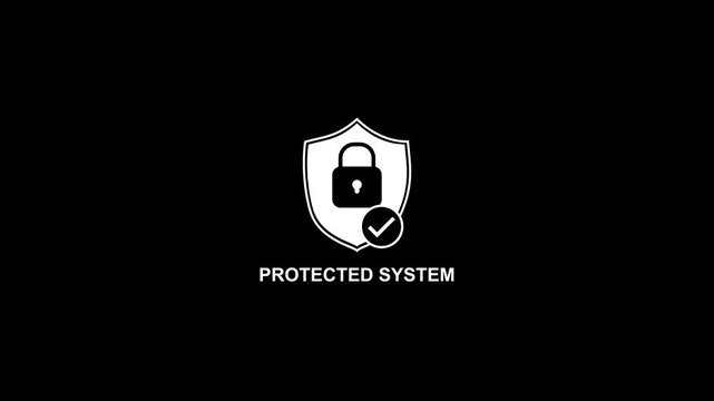Protected system architecture animation showing digital security layers and network shielding.