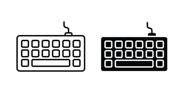 Keyboard icon pack flat black, Editable line icons