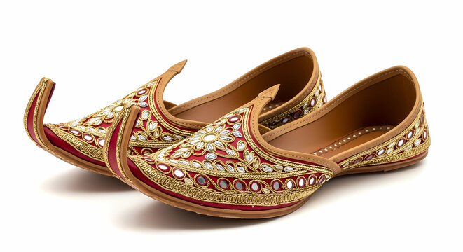 Classic Handmade Khussa Footwear Pair Cultural Style Display