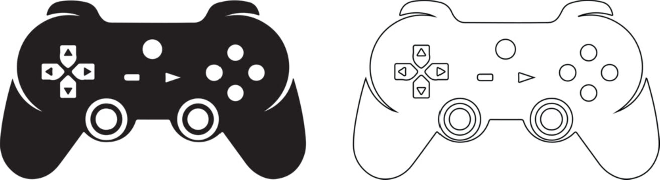 Black and white video game controllers