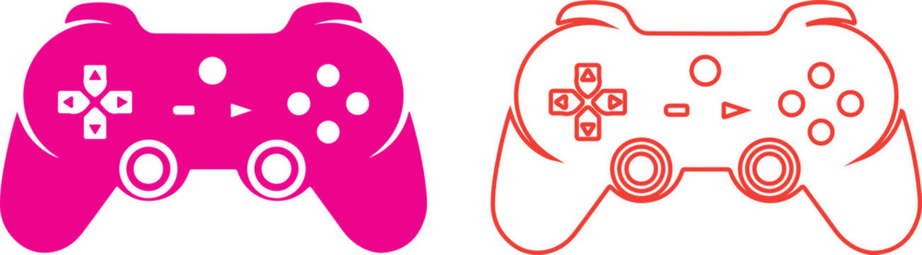 Colorful video game controllers