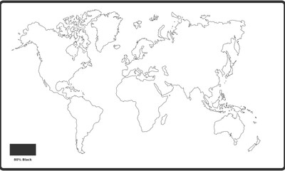 Obraz premium World Map Vector High Detail Clean Layout