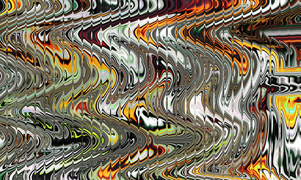 An abstract visual composition featuring intense digital data corruption and heavy pixelation noise