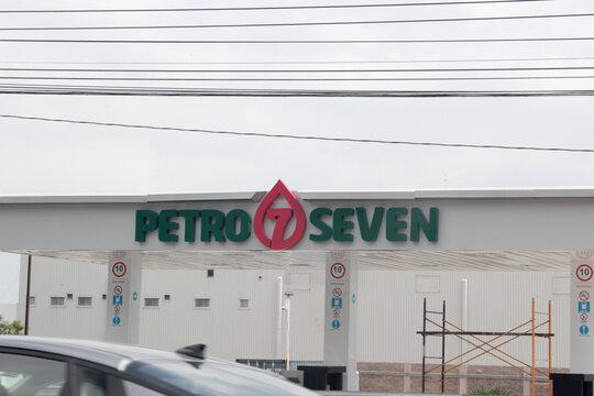 Monterrey, Nuevo Leon, Mexico - Jul 30, 2025: Petro Seven, a Mexican gas station chain, offers Magna, Premium, and diesel gasoline and operates with 7-Eleven convenience stores