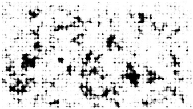 Abstract halftone dust particle texture with scattered dotted noise pattern on white background for grunge overlay design