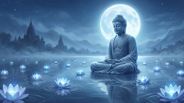 aura, devotion, divine, faith, harmony, meditation, moon, peace, philosophy, prayer, purity, serenity, silhouette, spiritual, spirituality, teaching, wisdom, blessing, lotus, mindfulness, nirvana, rel
