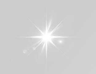 PNG prism glow with crystal shine sparkling light reflection and transparent shimmer effect, overlay white star glowing png © theladydarina