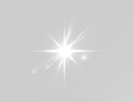 PNG prism glow with crystal shine sparkling light reflection and transparent shimmer effect, overlay white star glowing png