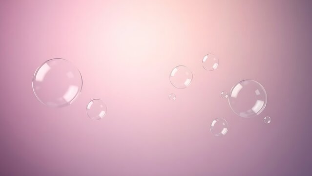 Floating abstract idea bubbles on a gradient surface, representing creativity and imagination