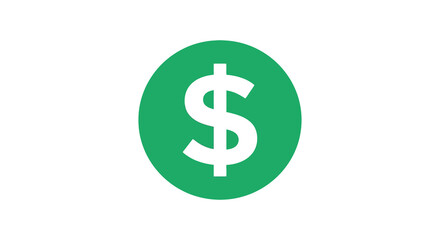 Obraz premium A green circle displays a white dollar sign representing money