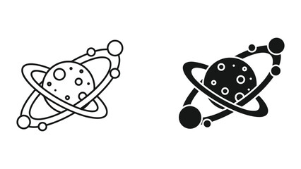 Planet orbit ring space minimal illustration © Shahriyar