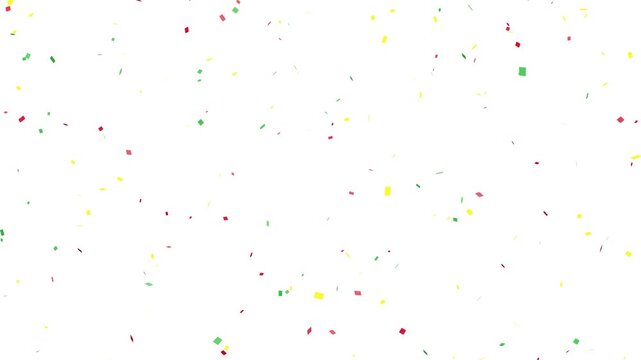 colorful multicolor confetti falling animation, 4k loopable overlay with alpha channel. festive party confetti falling loop choroma key.