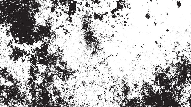 Retro grunge overlay isolated on transparent background. Old distressed concrete texture for vintage design. 