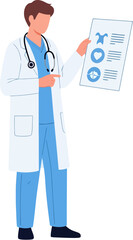 Fototapeta premium Male doctor holding medical chart.