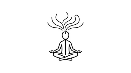 Obraz premium Meditating Person with Flowing Energy Lines Concept Art