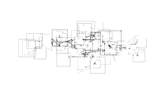 Blueprints featuring complex architectural line drawings and overlapping geometric boxes represent the early stages of creative design, structural planning, and professional technical development.