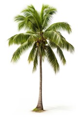 Obraz premium A coconut tree plant white background tranquility.