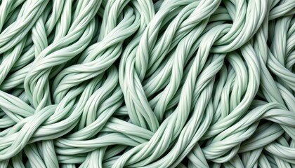A close up view of a textured fabric with a ribbed pattern in various shades of green. The fabric appears soft and woven, and it fills most of the frame from left to right