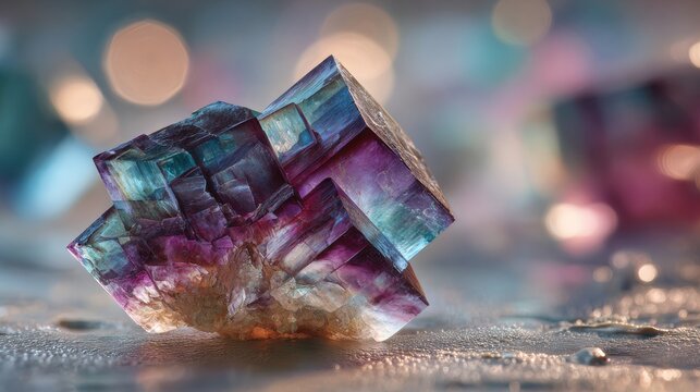 Photorealistic Hyperrealistic Oil Painting of Fluorite Crystal