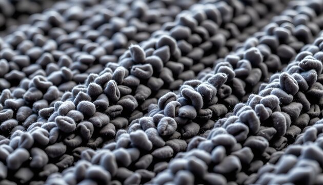An array of blue beads against a contrasting dark background.