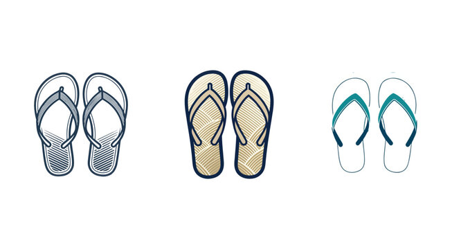 Collection of various flip flops in different designs and colors  sandals for summer and beach activities