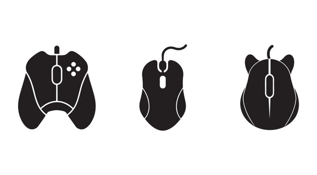 Computer gaming controller and mouse devices for computer gaming and navigation  isolated on white background