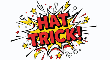 Hat Trick Comic Explosion Burst - Success, Achievement, Winning, Surprise © Cendol