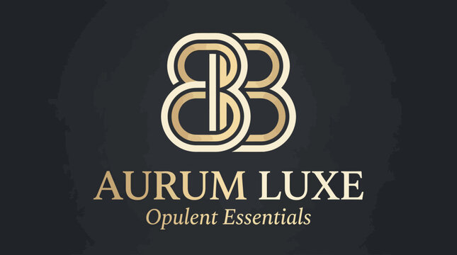 A sophisticated logo showcasing the initials 'BB' intertwined with luxury aesthetics, combined with the name 'AURUM LUXE' emphasizing opulence and elegance.