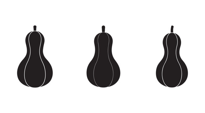 Three black guitar bodies with white outlines on white background  musical instruments for illustration and design
