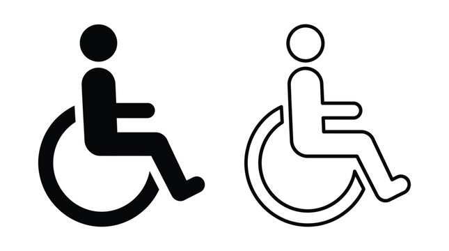 Accessibility symbol variations depicting individuals in wheelchairs for inclusive access and universal design